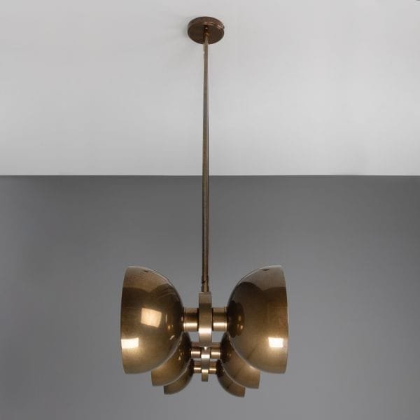 Eclipse Brass Dome Chandelier, Six-Light - Image 7